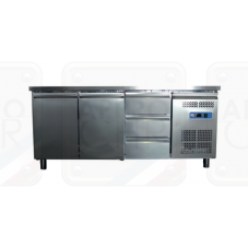 DESSERTE REFRIGEREE INOX PORTES+TIROIRS - P.700mm MEUBLES FROIDS GN31X0TN
